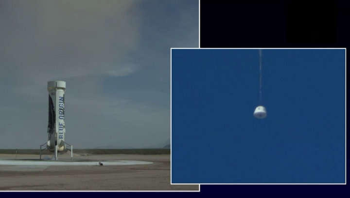 Blue Origin lanza y aterriza con éxito el cohete reusable New Shepard por 4ta vez consecutiva