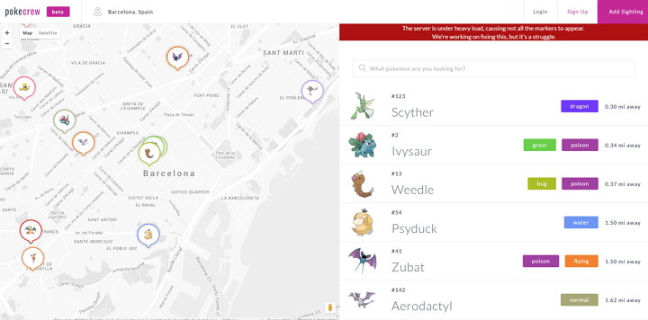 Pokémon Go: Este mapa ayuda a encontrar Pokémon cercanos