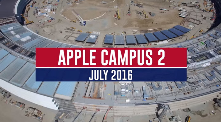 Nuevo y espectacular vídeo capturado con un drone muestra la construcción del Apple Campus 2 (Spaceship)