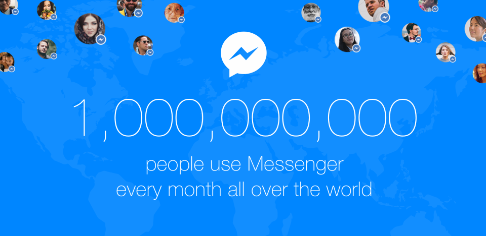 Facebook Messenger llega a 1.000 millones de usuarios activos al mes