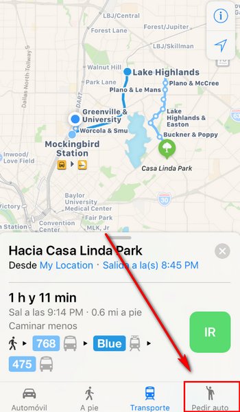 Siri Uber Mapas de Apple