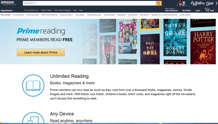 Amazon introduce Prime Reading, con 1.000 libros gratis para los miembros de Amazon Prime