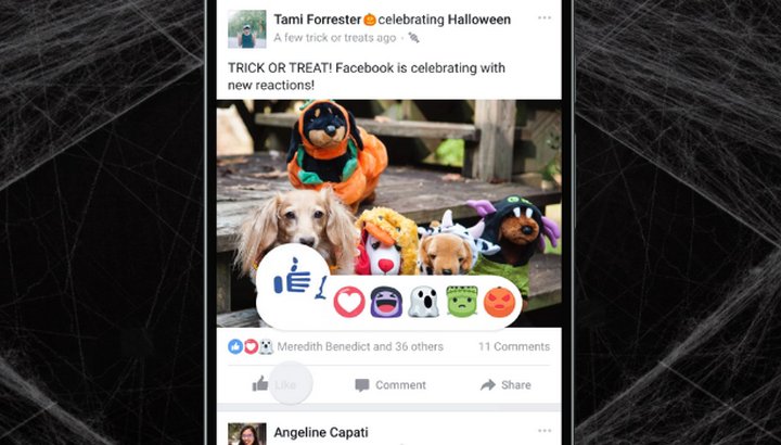 Facebook lanza nuevas Reacciones e introduce Mascaras en Facebook Live con motivos de Halloween