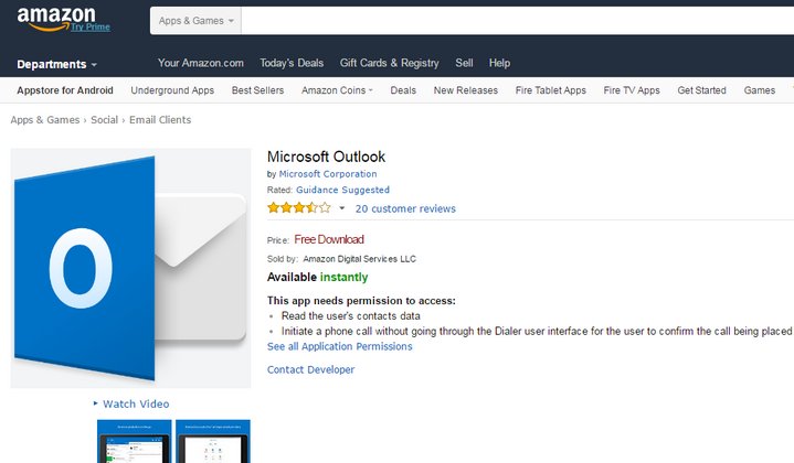 Microsoft Outlook FireOS