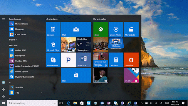 Windows 10 Menú de Inicio