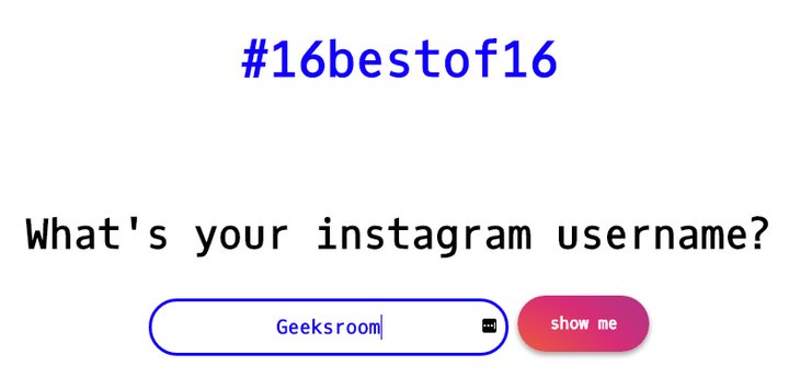 16 Best Of 16 te permite crear un collage con las mejores fotografías de tu cuenta en Instagram