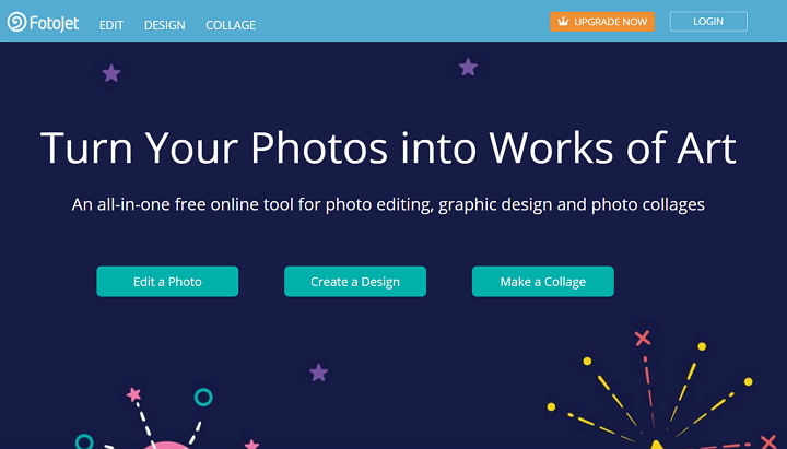 Fotojet, editor de imágenes para crear collages, tarjetas y muchos otros diseños