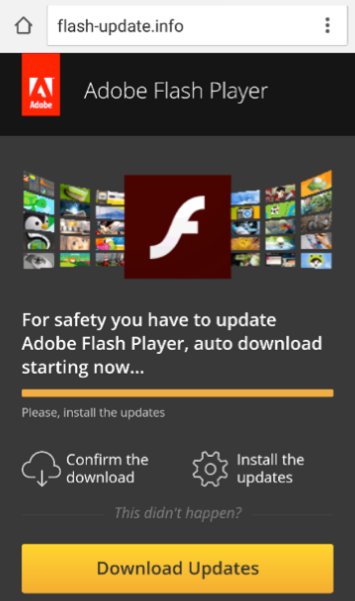 Descubren nuevo malware en Android que se muestra como una actualización real del Adobe Flash Player 1