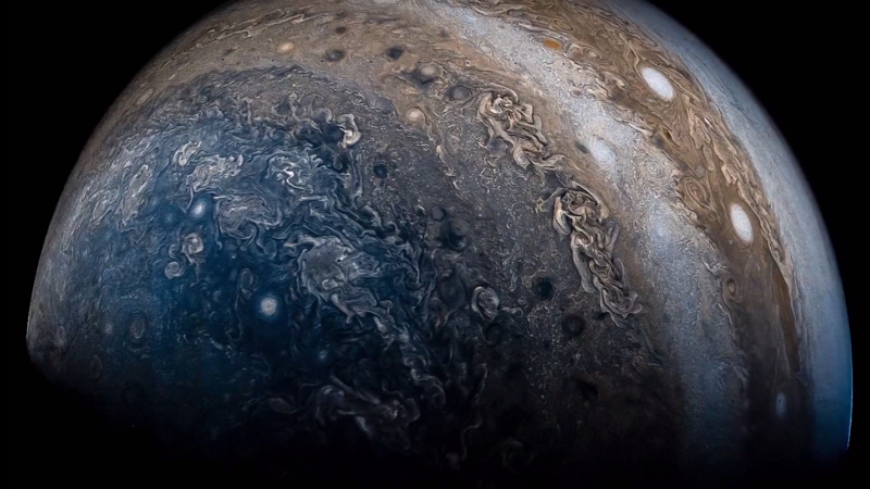 Un vídeo alucinante muestra el planeta Júpiter desde la sonda espacial Juno