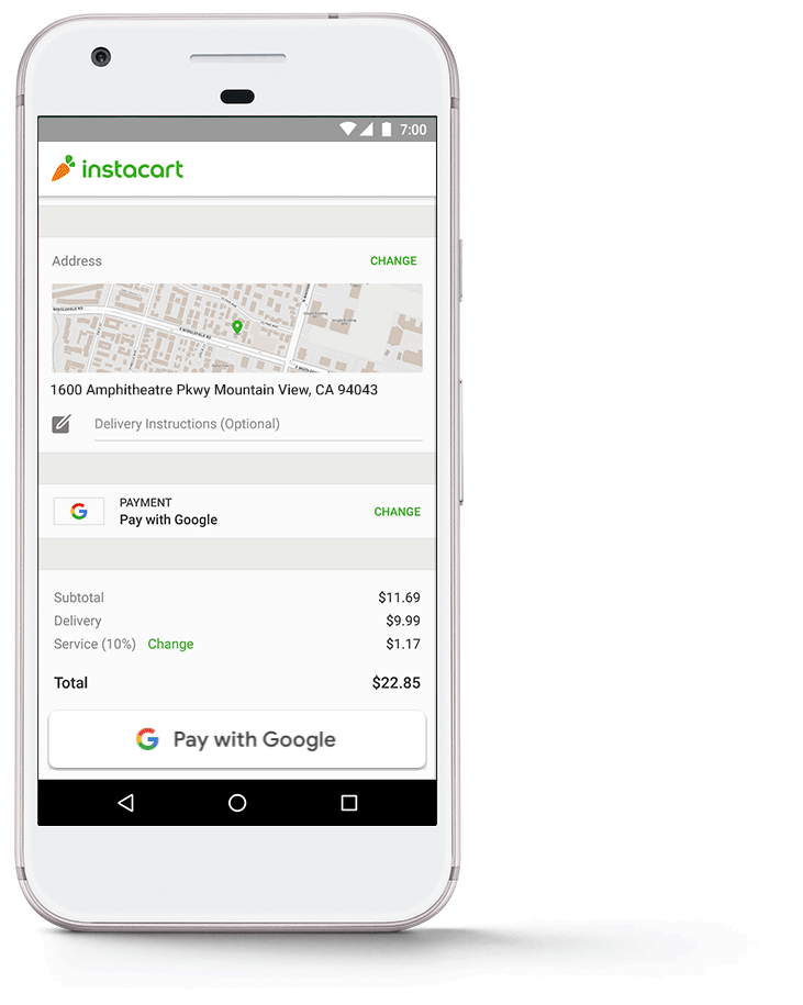 Pay With Google - Instacart