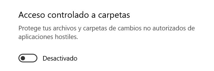 Windows 10 - Acceso Controlado a Carpetas