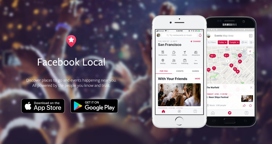 Facebook reemplaza la app Eventos con la app Facebook Local, incluyendo nuevas características