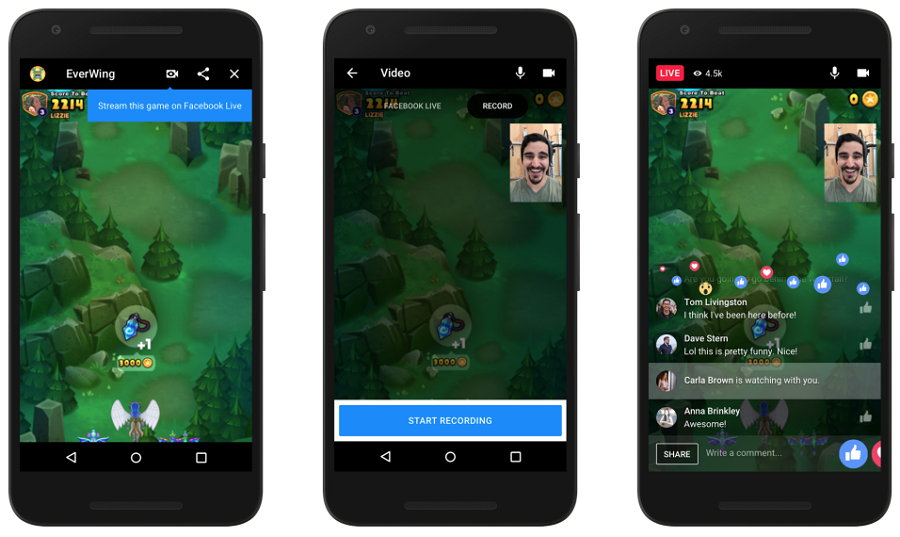 Facebook Messenger - Streaming de Juegos en Vivo