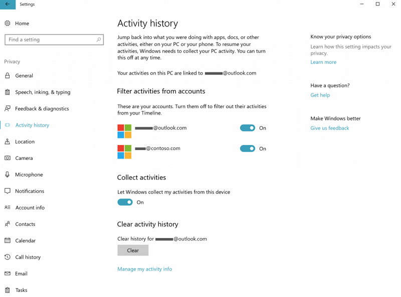 Windows 10 Insider Preview - Timeline - Configuración de Actividades
