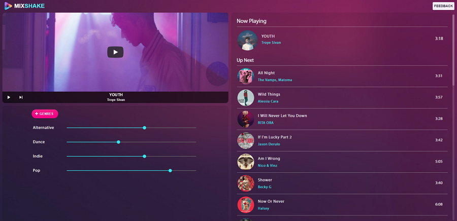 Mixshake, nuevo servicio de streaming de música gratis personalizado
