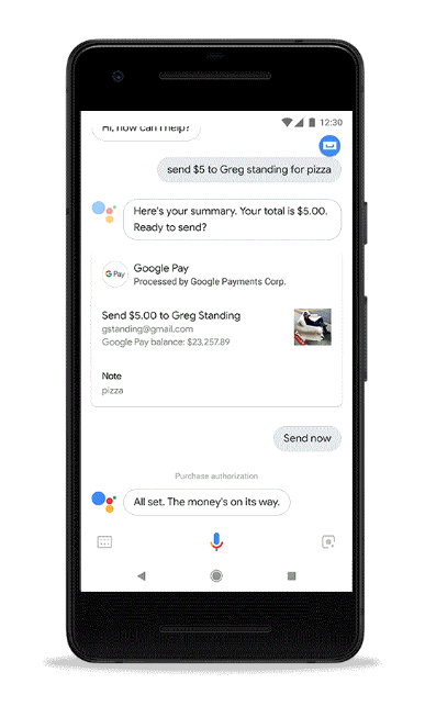 Google Assistant - Google Pay - Enviar Dinero