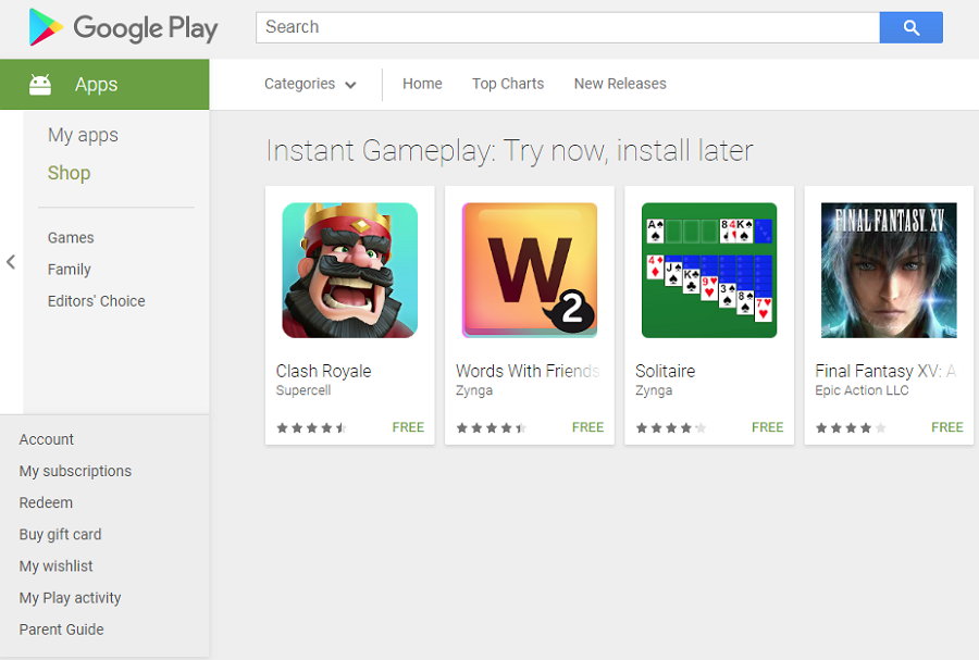Introducen Google Play Instant para probar apps y juegos Android sin necesidad de descarga o instalación