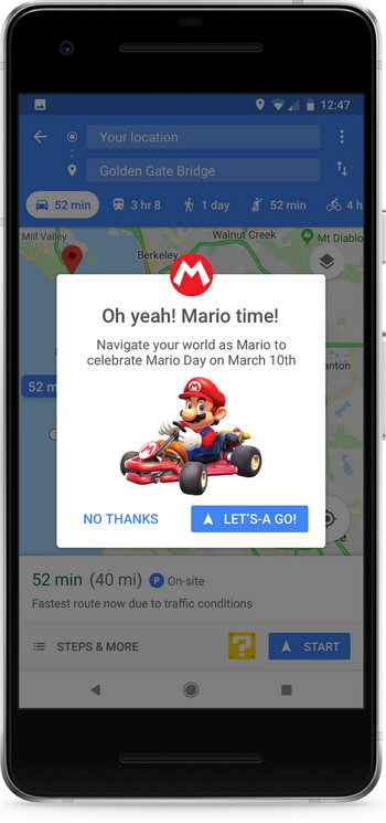 Google Maps - Super Mario Kart