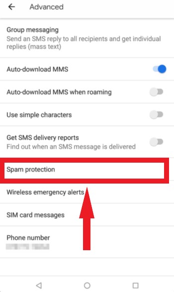 Mensajes de Google - Protección de Spam