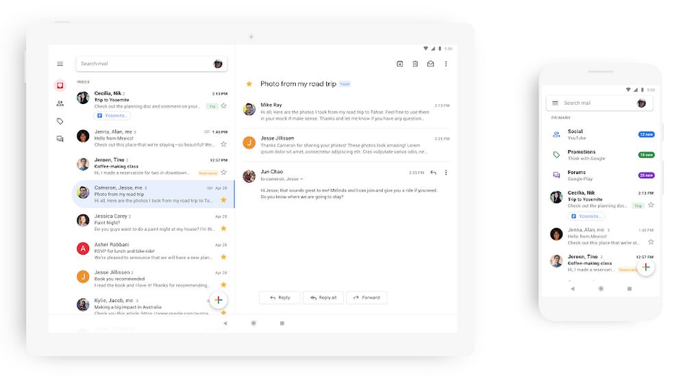 Gmail Nuevo Diseño Móvil