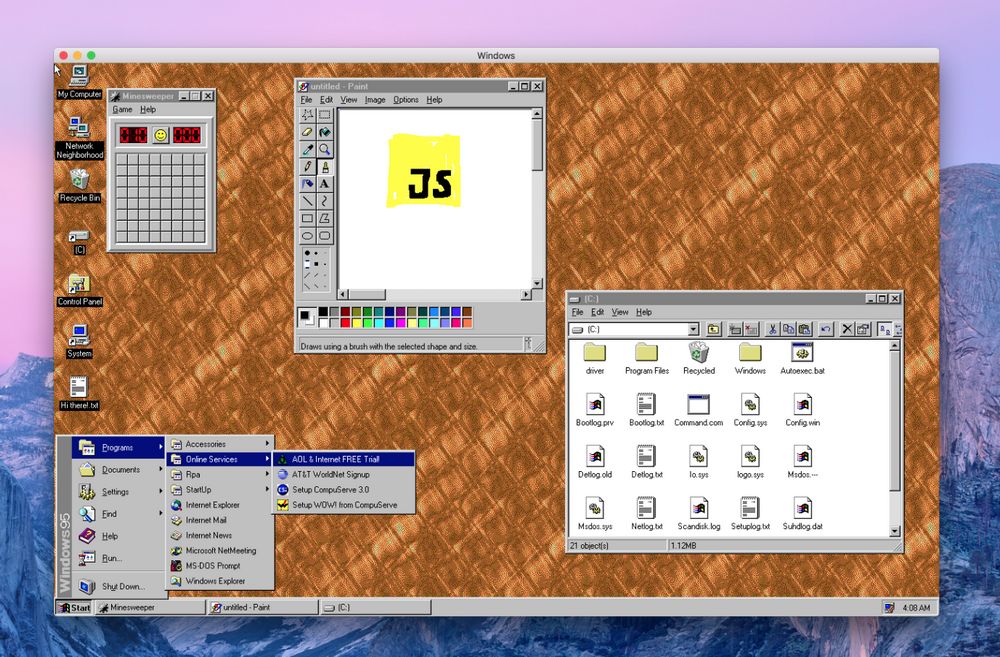 Windows 95 - Aplicación Electron