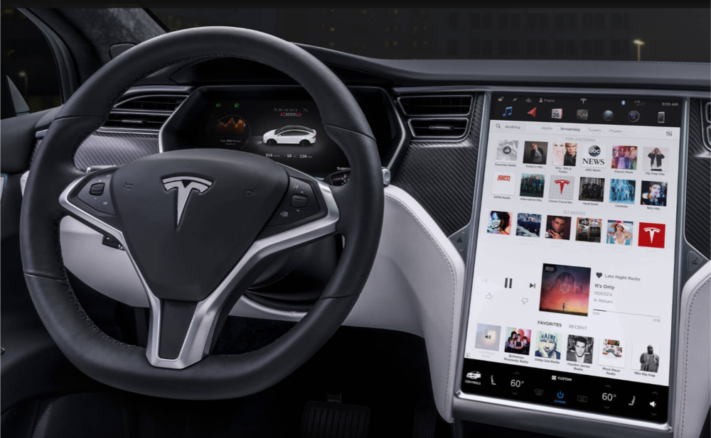 Tesla Modelo X - Pantalla del Sistema de Info Entretenimiento - Streaming de vídeo
