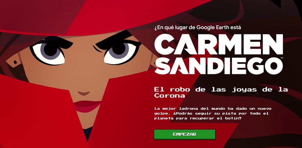 El Robo de las Joyas de la Corona es el primero de una serie de juegos de Carmen Sandiego en Google Earth