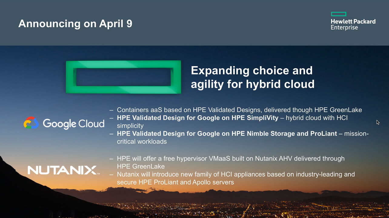 HPE se asocia con Google Cloud y Nutanix para brindar a los clientes mayor variedad y agilidad #Cloud 1