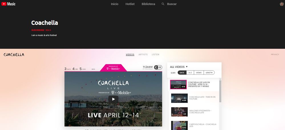 Youtube transmitirá en directo a todo el mundo el festival de música Coachella 1