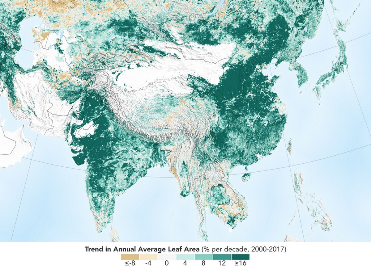 NASA - Planeta más Verde - India y China