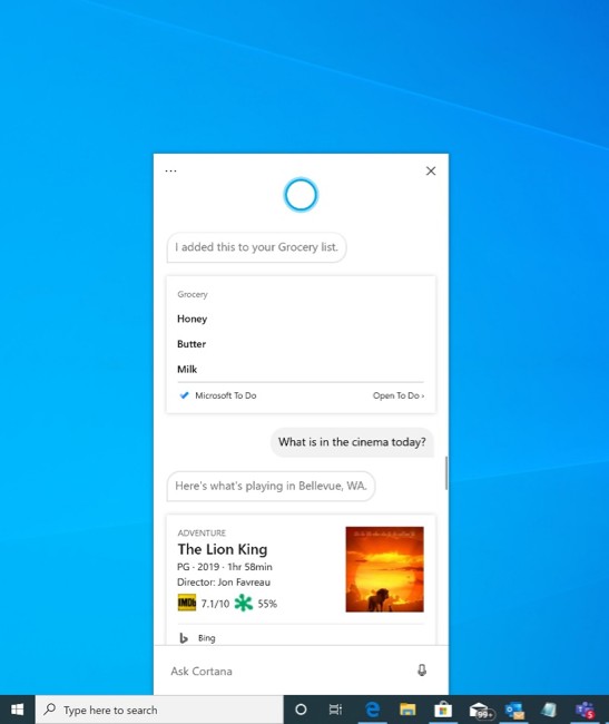 Cortana - Nueva Interfaz