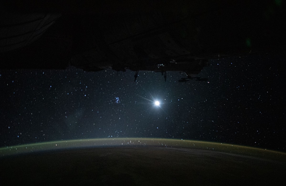 Estación Espacial Internacional - Luna - Tierra - Estrellas
