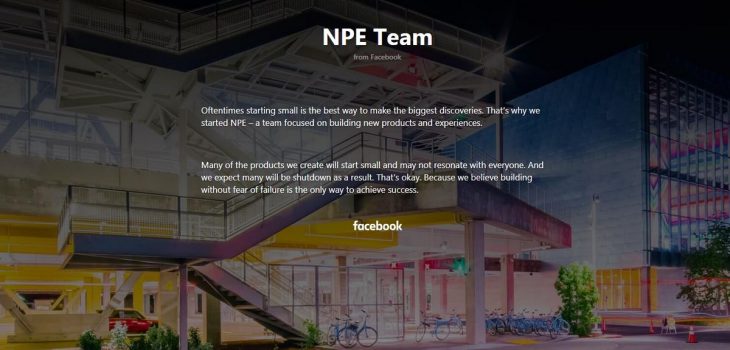Facebook anuncia NPE Team, un laboratorio para desarrollar nuevas aplicaciones experimentales