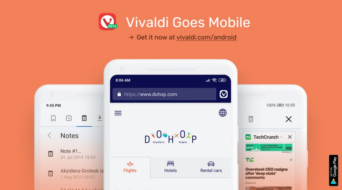 Vivaldi para Android, el navegador que se puede personalizar más ya disponible en beta