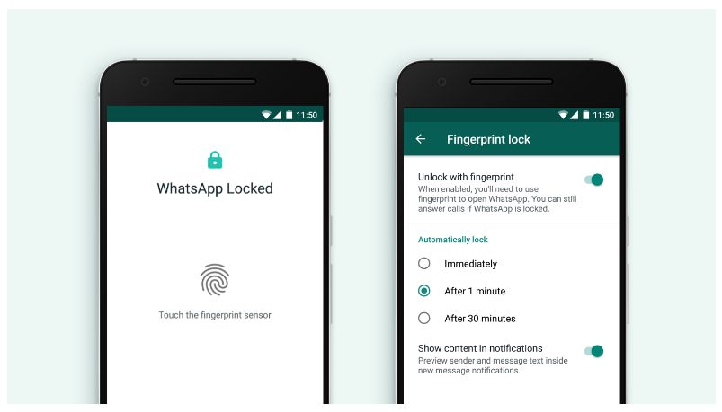 WhatsApp para Android - Desbloqueo vía Huella Dactilar