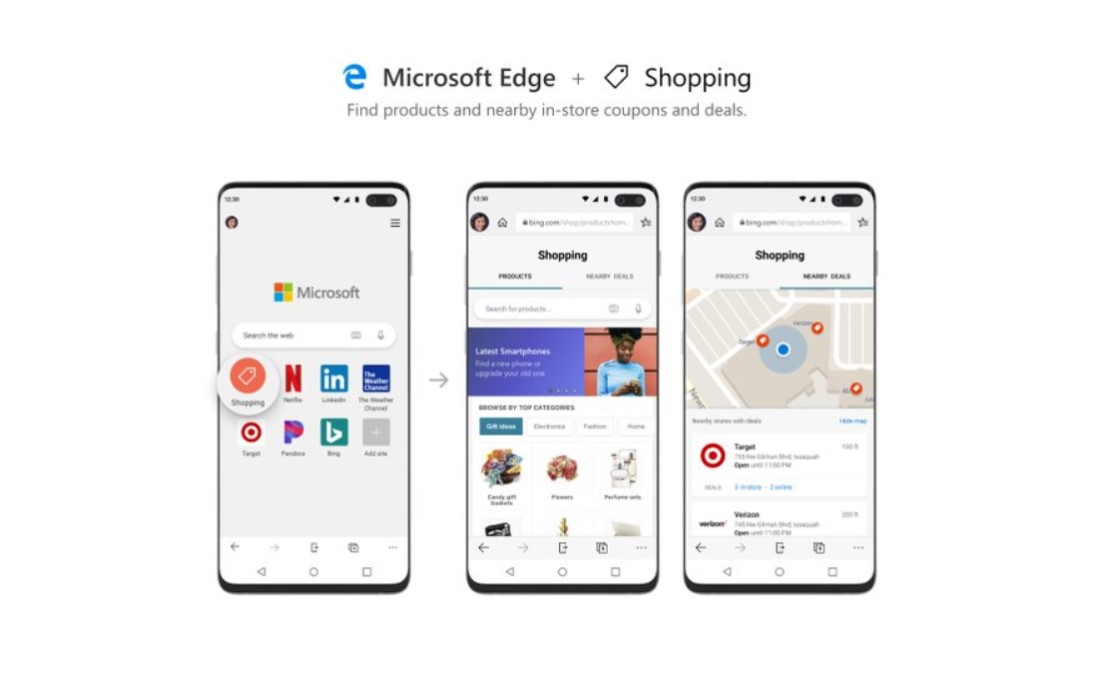 El navegador Microsoft Edge en móviles introduce característica de compras
