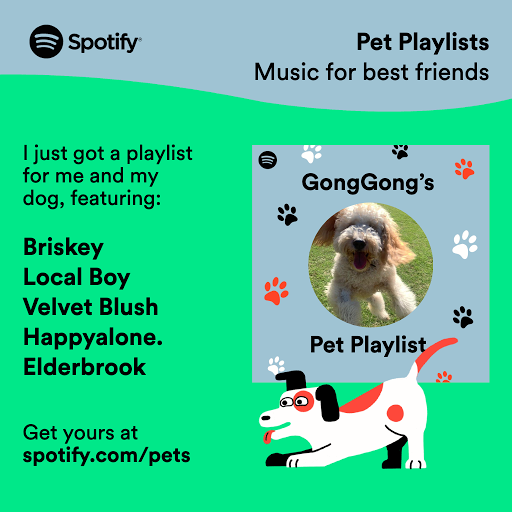 Spotify Tarjeta de Lista de Reproducción de Música para Mascotas