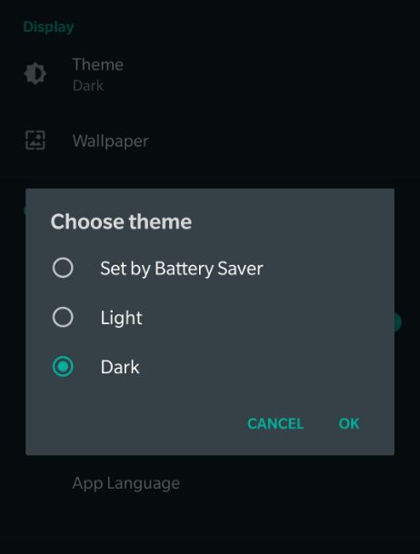 WhatsApp Android - Modo Oscuro