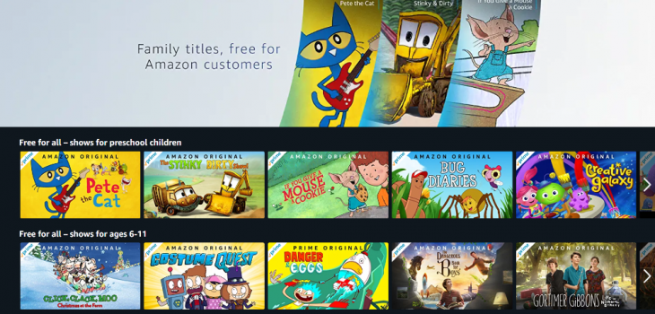 Amazon comenzó a ofrecer gratis, programación para niños y familias