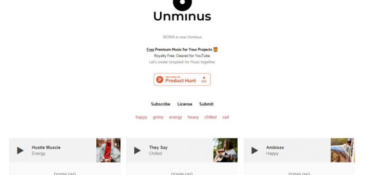 UnMinus, música gratis para uso personal y comercial sin necesidad de atribución