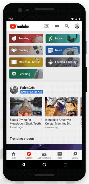 Youtube introduce la pestaña Explorar en móviles para descubrir nuevos vídeos y conocer los que son tendencia 1