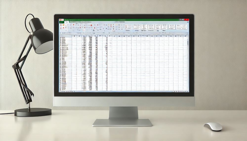 Excel Sheet on Monitor