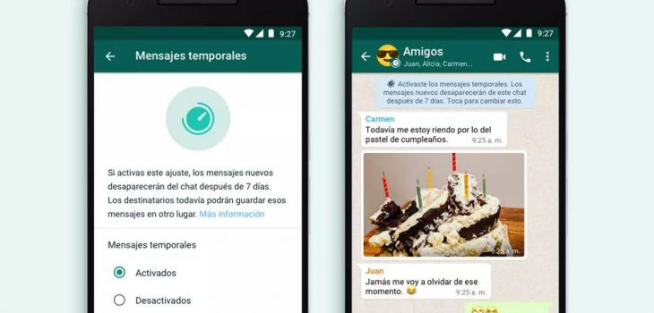 WhatsApp anuncia Mensajes Temporales que desaparecen luego de 7 días