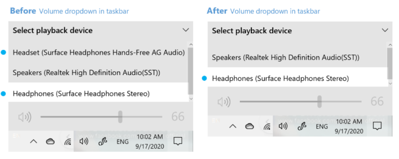 Windows 10 - Audio Bluetooth - Menú de Selección de Dispositvos