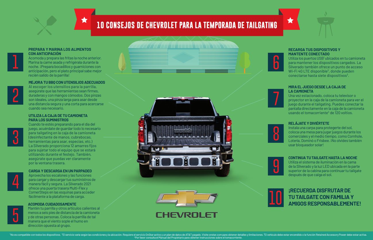 Chevrolet 10 consejos para el Tailgating