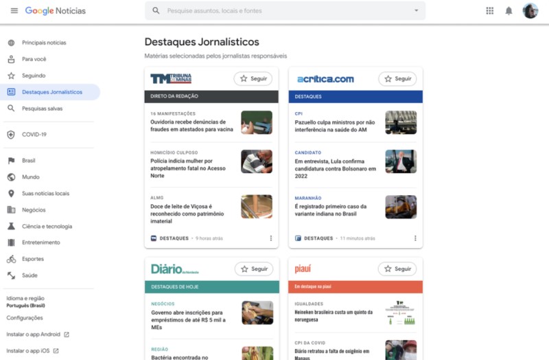 Google News Showcase - Catálogo