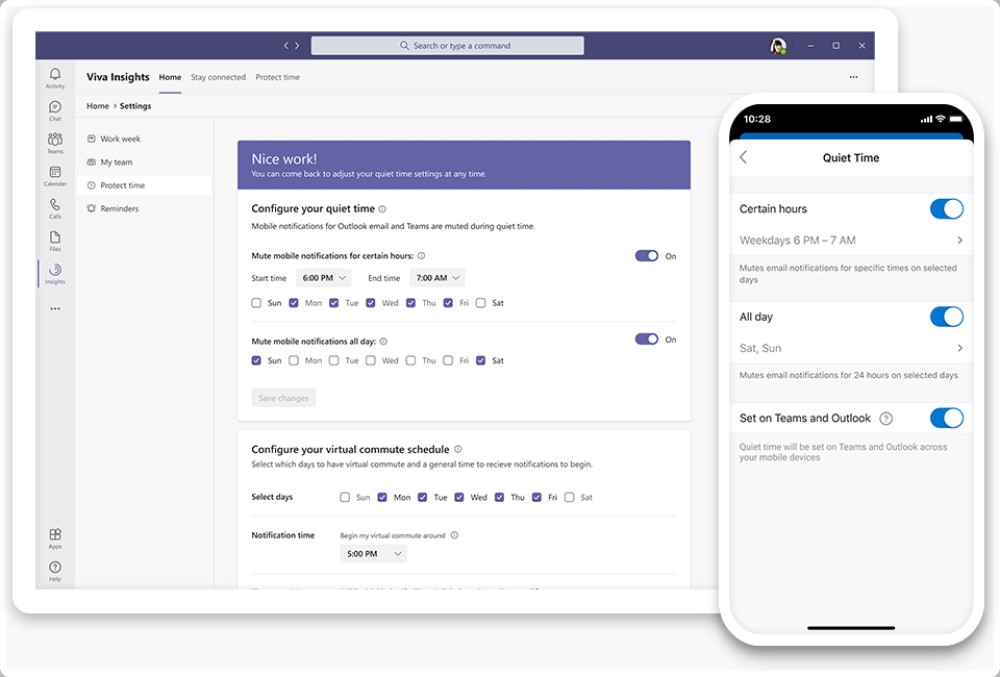 Microsoft Teams - Viva Insights - Tiempo de Descanso