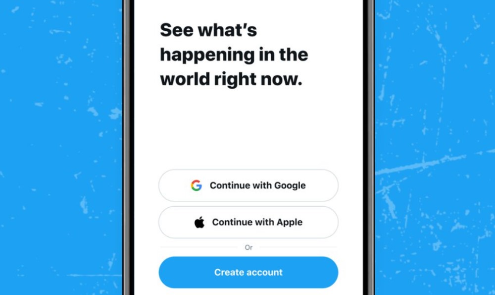 Twitter - Inicio de sesión - crear cuenta - Apple ID - Google