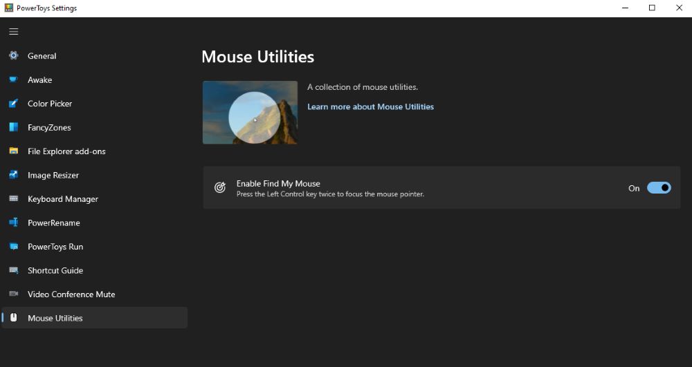 Microsoft PowerToys - Find my Mouse