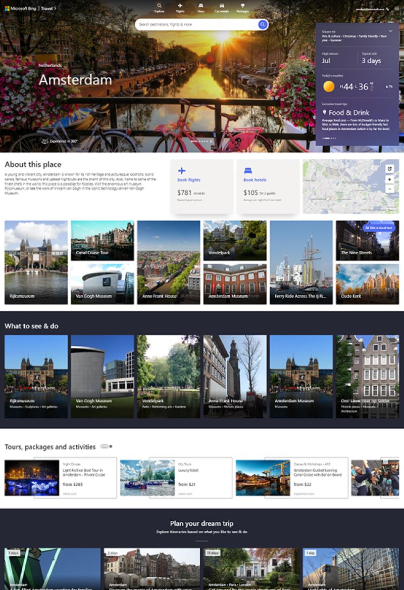 Microsoft Bing - Turismo y Viajes